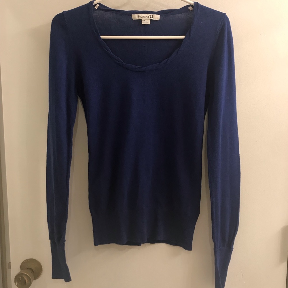 Forever21 Dark Blue Crew Neck Sweater